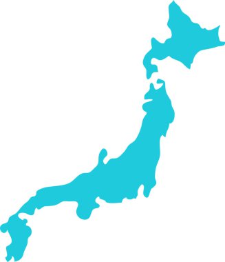 Japon MAP Mavi, Ülke Haritası, Japonya, Sınır Haritası, Japonya Sınır Çizgisi, Coğrafi Harita