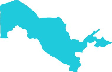 Özbekistan Mavisi, Ülke Haritası, Özbekistan, Sınır Haritası, Özbekistan Sınır Çizgisi, Coğrafi Harita