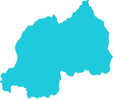 Ruanda Mavisi, Ülke Haritası, Ruanda Sınır Haritası, Ruanda Sınır Çizgisi, Coğrafi Harita
