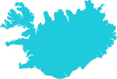 İzlanda Mavisi, Ülke Sınırı, İzlanda Haritası, İzlanda Sınır Çizgisi, Coğrafi Harita
