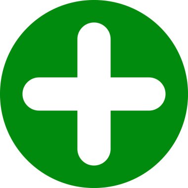 Green Plus işareti, ikon ekle, matematik ikonu, tıbbi sembol, tıbbi işaret, çapraz işaret yuvarlak düğmesi, matematiksel sembol