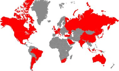 G20 Dünya Haritası, Coğrafi Harita, Ülke Sınır Çizgisi, G20 Ülke Işığı, 20 Ülke Grubu, Asya, Afrika, Avrupa, Kuzey Amerika, Güney Amerika, Avustralya Okyanusya