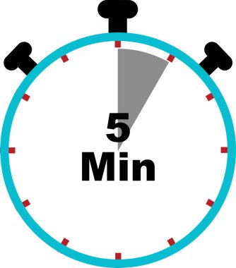 Kronometre simgesi, saat simgesi, geri sayım zamanlayıcısı sembolü, spor saati, zamanlayıcı sembolü, 5 Dakika Stopwatch, 5 dakika zamanlayıcı