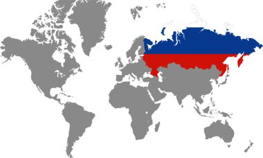 Dünya Haritası, Dünya Haritası, Coğrafi Harita, Rusya Haritası, Rusya Sınır Çizgisi, Asya, Afrika, Avrupa, Kuzey Amerika, Güney Amerika, Avustralya Okyanusu