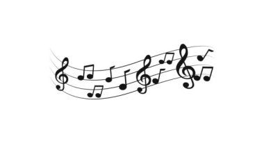 Müzik dalgası notası Animasyon, Müzik Animasyonu, Müzik dalgası videosu, Müzik dalgası Yeşil Ekran, Ses dalgası kayması, eğri yol ses animasyonu 