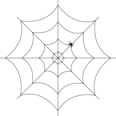 Ağ ikonlu örümcek, ağ siluetinde örümcek, Cadılar Bayramı ikonu, evde ürkünç örümcek.