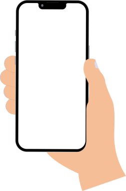 Elinde cep telefonu, elinde cep telefonu, elinde akıllı telefon, elinde akıllı telefon, boş cep telefonu, beyaz mobil arka plan