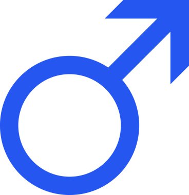 Erkekler mavi rengi, cinsiyet sembolünü, erkek belirti vektörünü imzalarlar