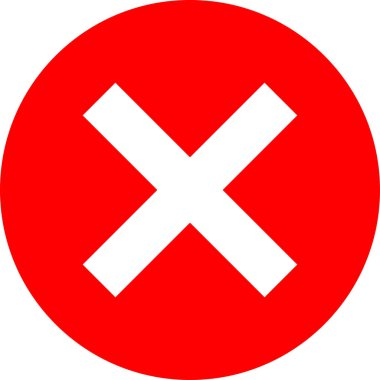 Kırmızı işaret yok, işaretleme simgesi, işaretleme işareti, HAYIR düğmesi, onaylanmamış simge, kontrol listesi işareti