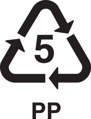 Geri dönüşüm sembolleri, plastik ürünler işareti, Geri Dönüşüm İşareti, Geri Dönüşüm Sembolü, Plastik Kalite Sembolü, Plastik Geri Dönüşüm İşareti 5 PP, 5 PP simgesi