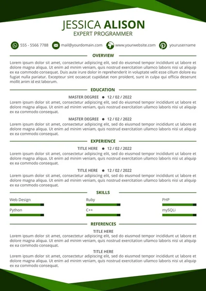 CV Şablonu Yeşil Temizliğe Devam Et