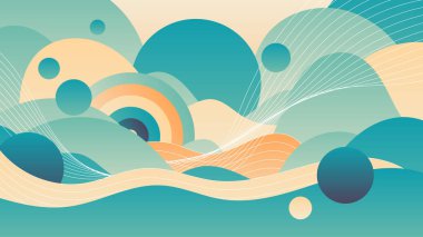 soyut manzara arkaplanı, renkli gradyan vektör tasarımı