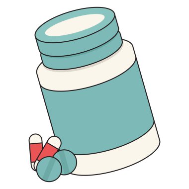 Bir ilaç şişesinin vektör tasarımı