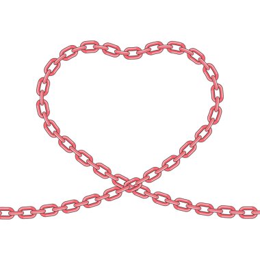 Pembe kalp şekilli demir zincir vektör çizimi