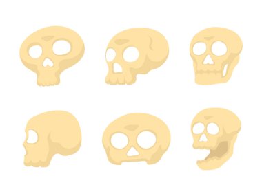 cartoon skull vector set illustration clipart