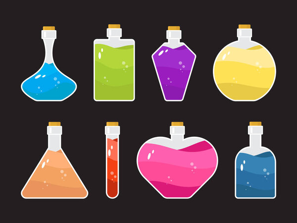 векторный набор иллюстраций из зелья