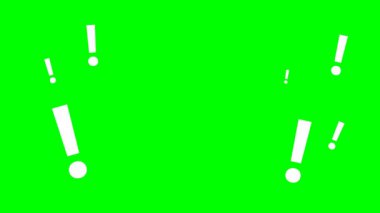 yeşil ekran arka planında ünlem işareti canlandırması