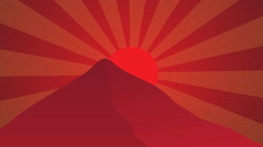 Dağda kızıl güneş