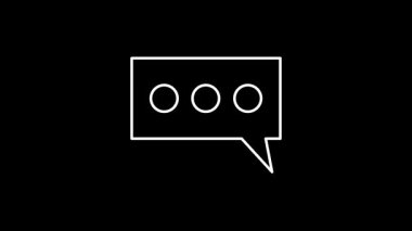 Siyah arkaplanda Sohbet simgesi canlandırması