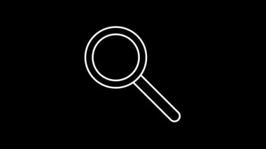 Siyah arkaplanda büyüteç simgesi canlandırması