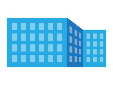 Minimalist düz tasarım tarzında bir binanın vektör çizimi
