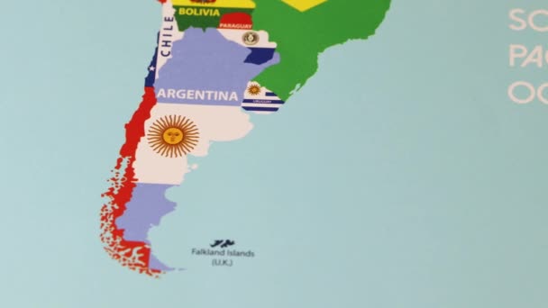 Argentína Vázlatos Ország Zászló Világtérképen Kiváló Minőségű Felvételek — Stock videók