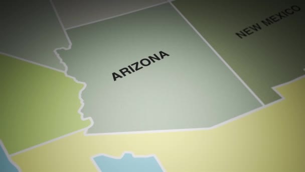 Ηπα Χάρτης Στρίψτε Στην Πολιτεία Της Αριζόνα Υψηλής Ποιότητας Footageusa — Αρχείο Βίντεο