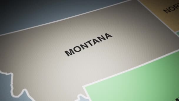 美国地图打开蒙大拿州 高质量的4K镜头 — 图库视频影像