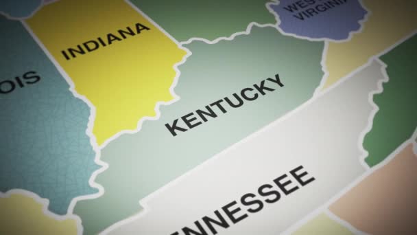 Usa Térképe Kentucky Állam Ellen Fordul Kiváló Minőségű Felvételek — Stock videók