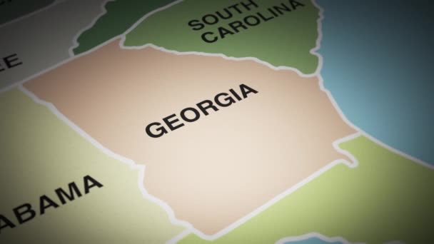 アメリカの地図がジョージア州を表す 高品質の4K映像 — ストック動画