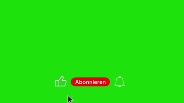 German Youtube Abonniert Animation Green Screen High Quality Fullhd Footage — Stock Video