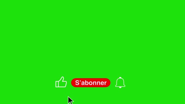 法国Youtube订阅动画绿色屏幕 优质Fullhd影片 — 图库视频影像