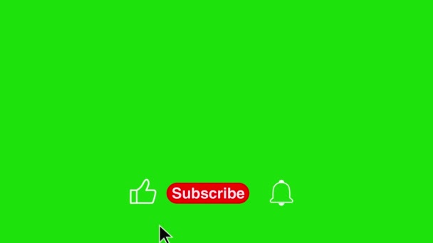 Youtube Подписка Анимации Зеленом Экране Высококачественные Fullhd Кадры — стоковое видео