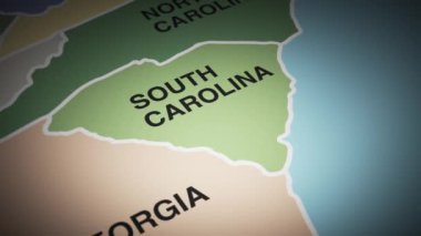 ABD haritası Güney Carolina 'ya döndü. Yüksek kalite 4k görüntü