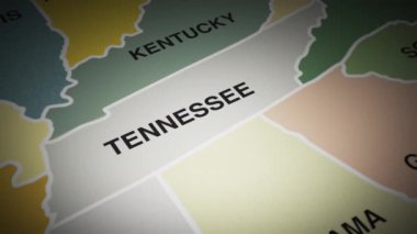 ABD haritası Tennessee eyaletine döndü. Yüksek kalite 4k görüntü