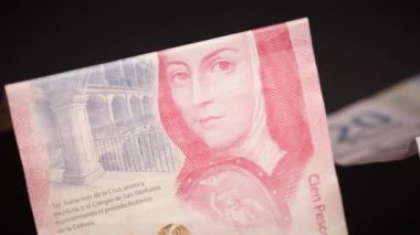 Meksika banknotları sehpada. Yüksek kalite 4k görüntü