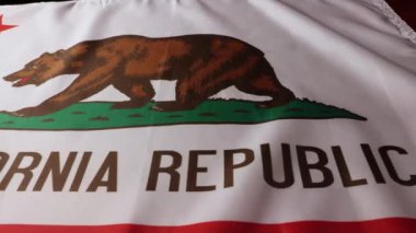 Kaliforniya bayrağının sürgülü görüntüsü. Yüksek kalite 4k görüntü