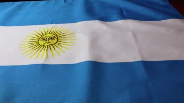 Arjantin ulusal bayrağının sürgülü görüntüsü. Yüksek kalite 4k görüntü