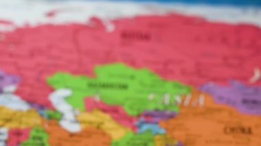 Rusya, dünya haritası 2 'nin renginde. Yüksek kalite 4k görüntü