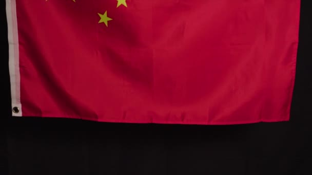 Çin Ulusal Bayrağı Koyu Arkaplan Yüksek Kalite Görüntü — Stok video