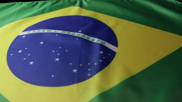 Tracking Slider Shot Brazil National Country Flag Imágenes Alta Calidad — Vídeos de Stock