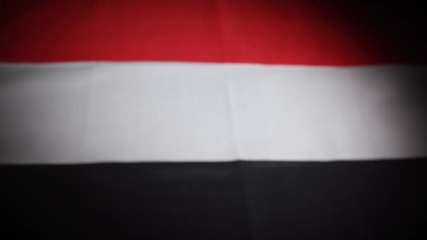 Enfoque Rack Bandera Nacional Yemen Con Viñeta Imágenes Alta Calidad — Vídeos de Stock