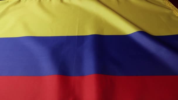 Schieberegler Aufnahme Der Kolumbianischen Nationalflagge Hochwertiges Filmmaterial — Stockvideo