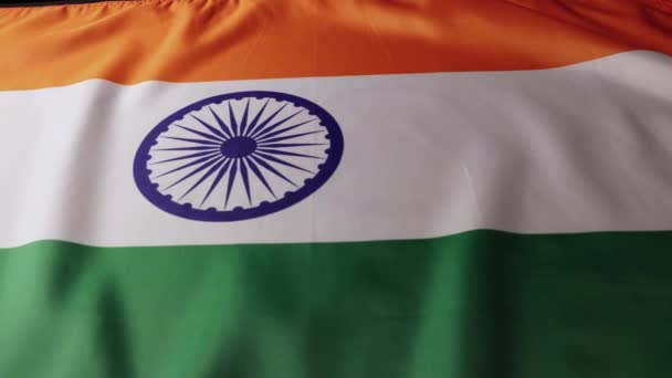 Tracking Slider Shot India National Country Flag Inglés Imágenes Alta — Vídeo de stock