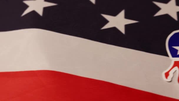 Etiqueta Gráfica Logotipo Burro Democrático Cima Bandeira Americana Imagens Alta — Vídeo de Stock