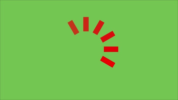 Círculo Padrão Carregamento Vermelho Esperando Animação Tela Verde Imagens Alta — Vídeo de Stock