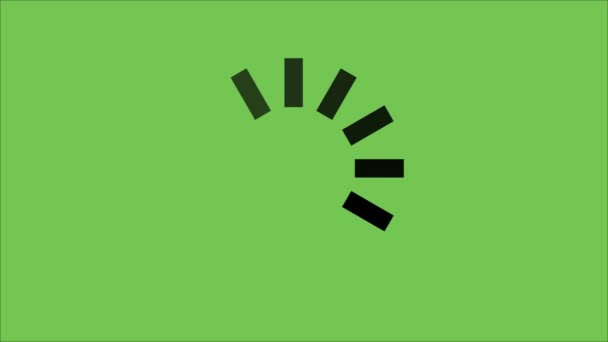 Nero Modello Caricamento Cerchio Attesa Animazione Sullo Schermo Verde Filmati — Video Stock