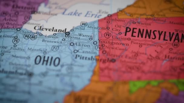 美国州地图颜色轮廓宾夕法尼亚Pa 高质量的4K镜头 — 图库视频影像