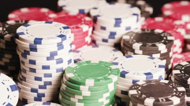 Poker Žetony Hracími Kartami Stole8 Vysoce Kvalitní Záběry — Stock video