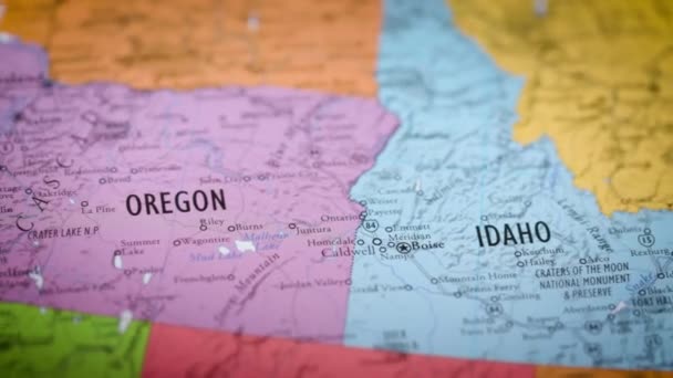 アメリカ合衆国の州の地図の色の輪郭オレゴンか1 高品質の4K映像 — ストック動画